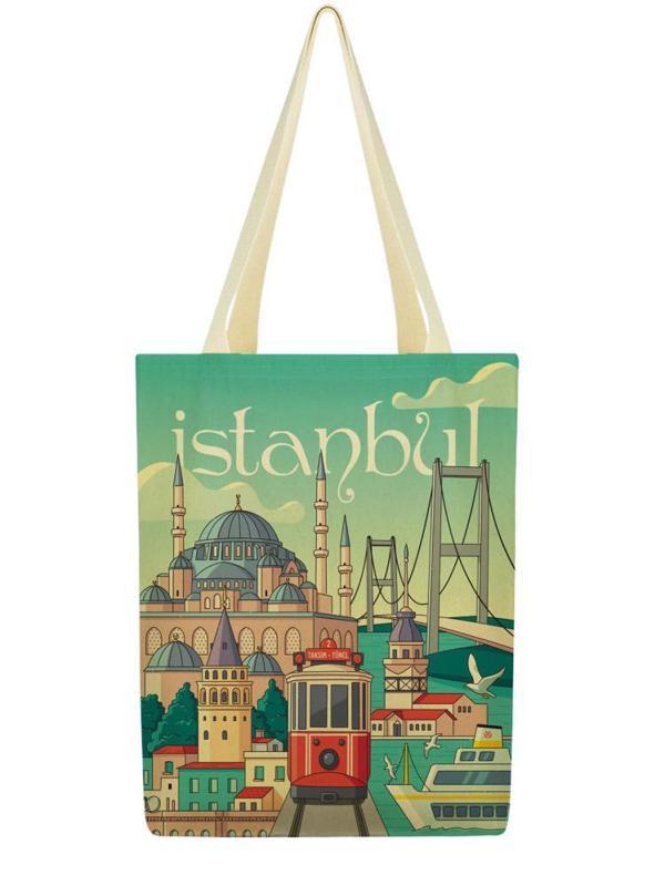 İstanbul Sıvama Baskılı Çanta - StandartStandart - Image 1