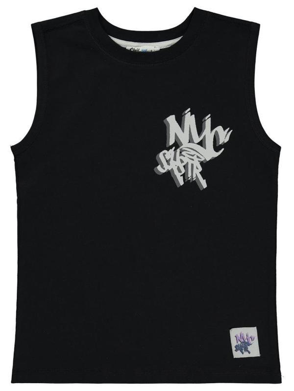 Civil Boys NYC Baskılı Sıfır Kol 10-13 Yaş Tişört - Siyah10-11 Yaş - Image 1