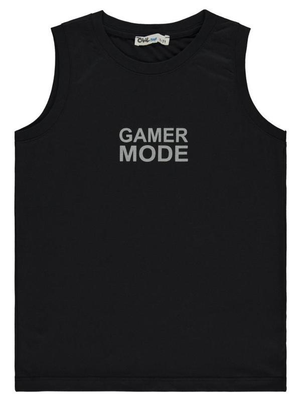 Civil Boys Gamer Mode Reflektör Baskılı Sıfır Kol 6-9 Yaş Tişört - Siyah9-10 Yaş - Image 1