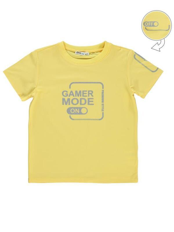 Civil Boys Gamer Mode Reflektör Baskılı 10-13 Yaş Tişört - Sarı12-13 Yaş - Image 1