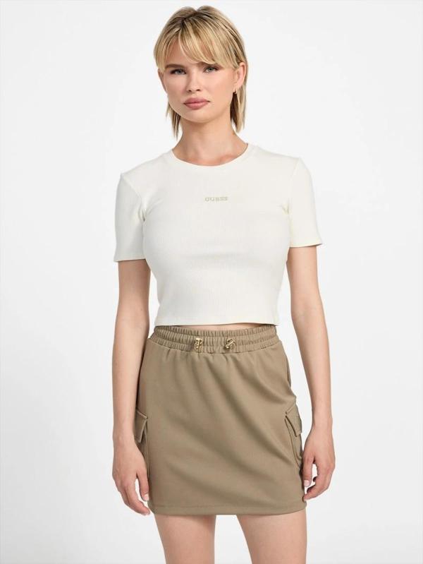 Guess Carla Kadın Krem Aktif Top V5YP08K8RT2-A10F - Image 1