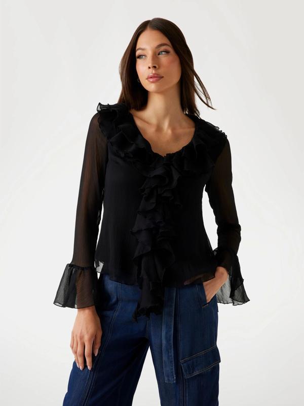 Guess Sana Kadın Siyah Top W5PH1RWP690-JBLK - Image 1