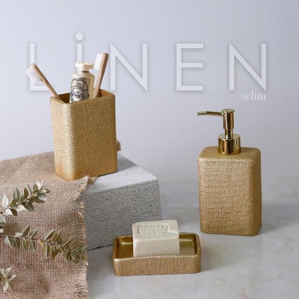 Linen 3'lü Banyo Seti Altın - Image 1