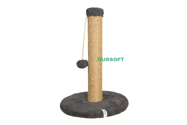 Nursoft Yuvarlak Taban Ponponlu Kedi Tırmalama Direği 52 cm - Image 1