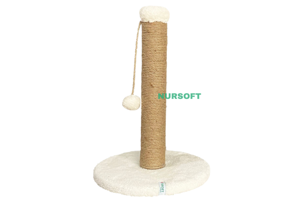 Nursoft Yuvarlak Taban Ponponlu Kedi Tırmalama Direği 52 cm - Image 1