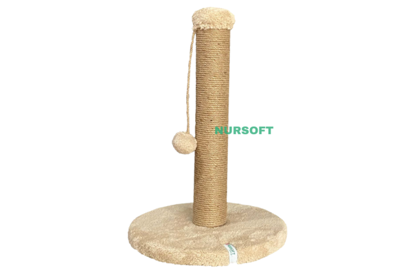Nursoft Yuvarlak Taban Ponponlu Kedi Tırmalama Direği 52 cm - Image 1