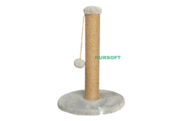 Nursoft Yuvarlak Taban Ponponlu Kedi Tırmalama Direği 52 cm - Image 1