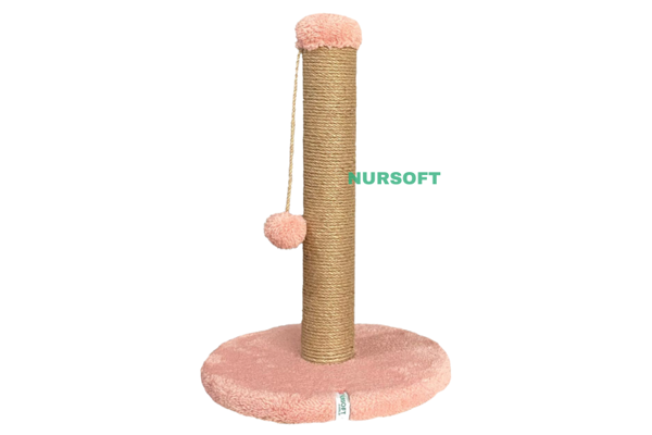 Nursoft Yuvarlak Taban Ponponlu Kedi Tırmalama Direği 52 cm - Image 1