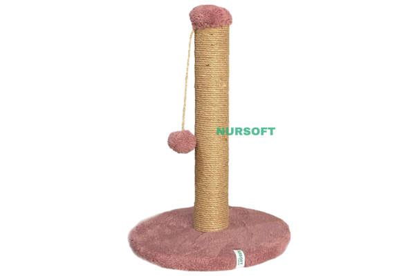 Nursoft Yuvarlak Taban Ponponlu Kedi Tırmalama Direği 52 cm - Image 1