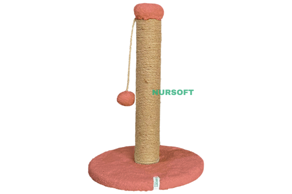 Nursoft Yuvarlak Taban Ponponlu Kedi Tırmalama Direği 52 cm - Image 1