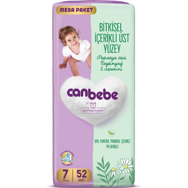 Canbebe Bebek Bezi Mega Paket 7 Beden XXL (17+ Kg) 52 Adet - Image 1