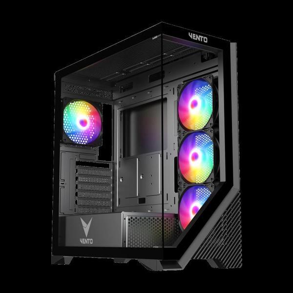 Vento Vg4202fl Mid Tower, 850w 80+ Siyah, Temperli Cam, Rgb, Atx Gamıng Kasa - Image 1