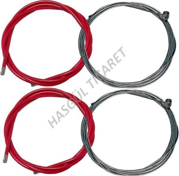 HSGL BİSİKLET FREN KIRMIZI DIŞ KABLO VE TEL SET - Image 1