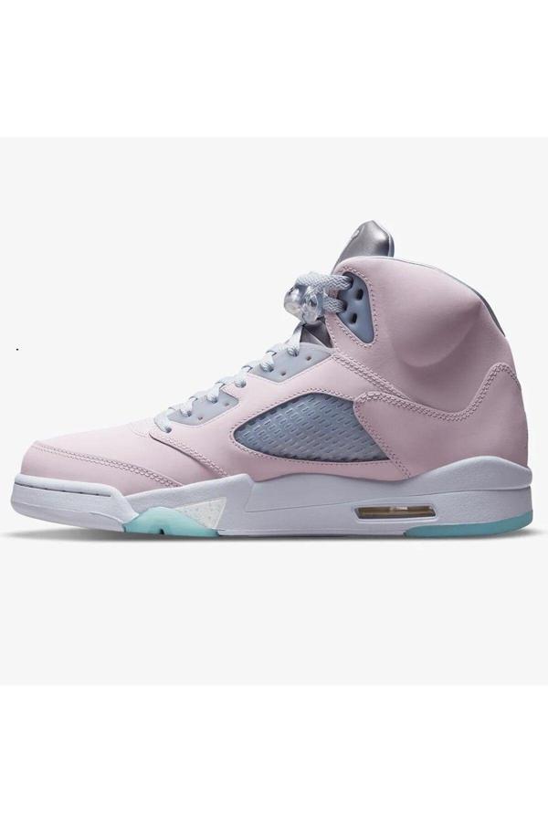 Air Jordan 5 Retro SE Leather Sneaker Hakiki Deri Bilekli Reflektörlü Günlük Spor Ayakkabı Pembe - Image 1