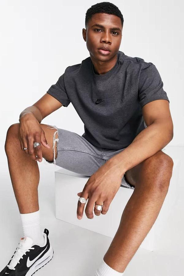 Nike Premium Essentials Loose Fit t-shirt Erkek Bol Kesim Tişört Antrasit - Image 1
