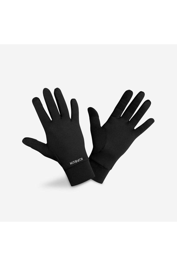 Decathlon Dokunmatik Siyah Spor Eldiveni Kiprun Warm100 V2 Koşu - Image 1