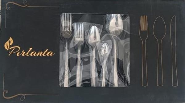 Pırlanta 30 Parça 6 Kişilik Çatal Kaşık Takımı 30 Parça Kutulu Hediyelik Çeyizlik Takım - Image 1