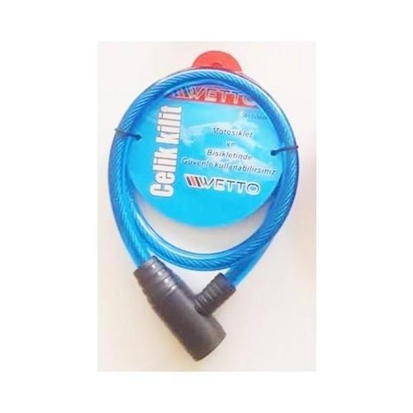 Bisiklet Kilidi - Anahtarlı Çelik Halatlı Kilit ( 12X80 KİLİT ) - Image 1