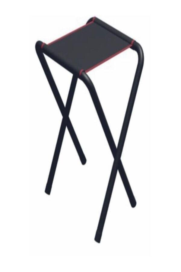 Ege Hedef Katlanabilir Mini Katlanır Balıkçı Kamp Piknik Taburesi Metal Siyah 6'Lı - Image 1