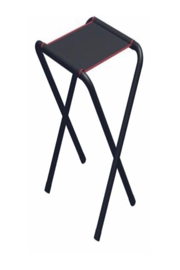 Ege Avm Katlanabilir Mini Katlanır Balıkçı Kamp Piknik Taburesi Metal Siyah 4'Lü - Image 1