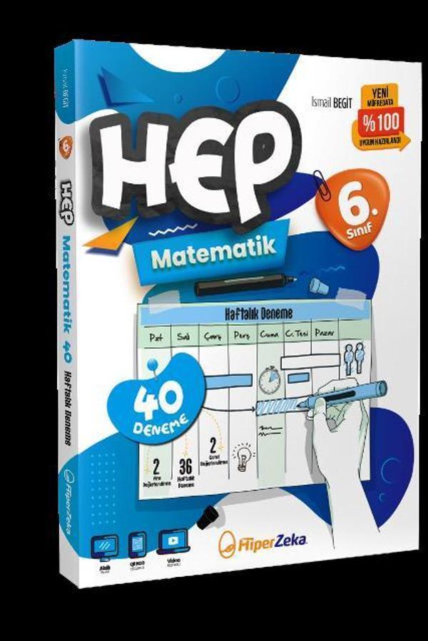 6. Sınıf Haftalık HEP Matematik 40 Deneme - İş Bankası Kültür Yayınları - Image 1
