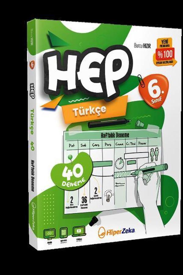 6. Sınıf Haftalık HEP Türkçe 40 Deneme - İş Bankası Kültür Yayınları - Image 1