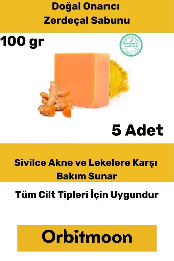 Özel Üretim Doğal El Yüz Saç Vücut Güzel Koku Leke Karşıtı Orijinal Zerdeçal Ekstraktı Sabunu 5 Adet - Image 1