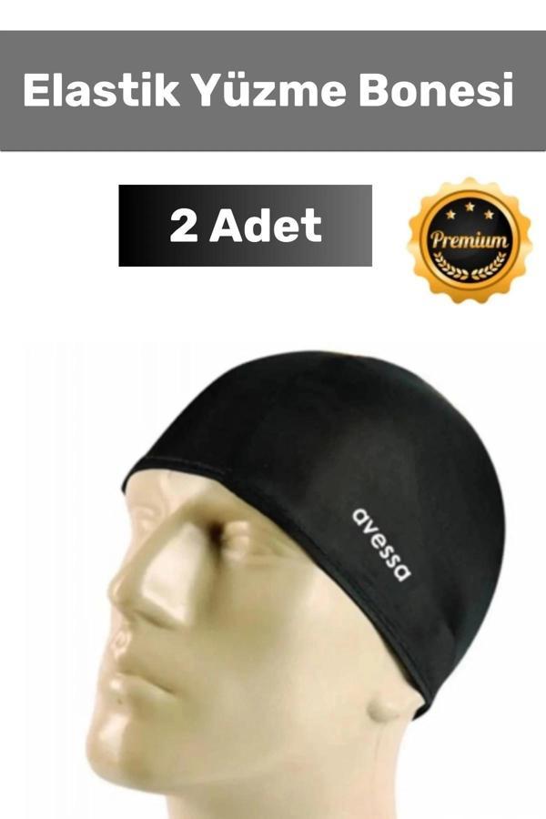 Premium Seri Silikon Su Geçirmez Havuz Deniz Bonesi Yüzücü Elastik Yüzme Şapkası 2'li Set - Image 1