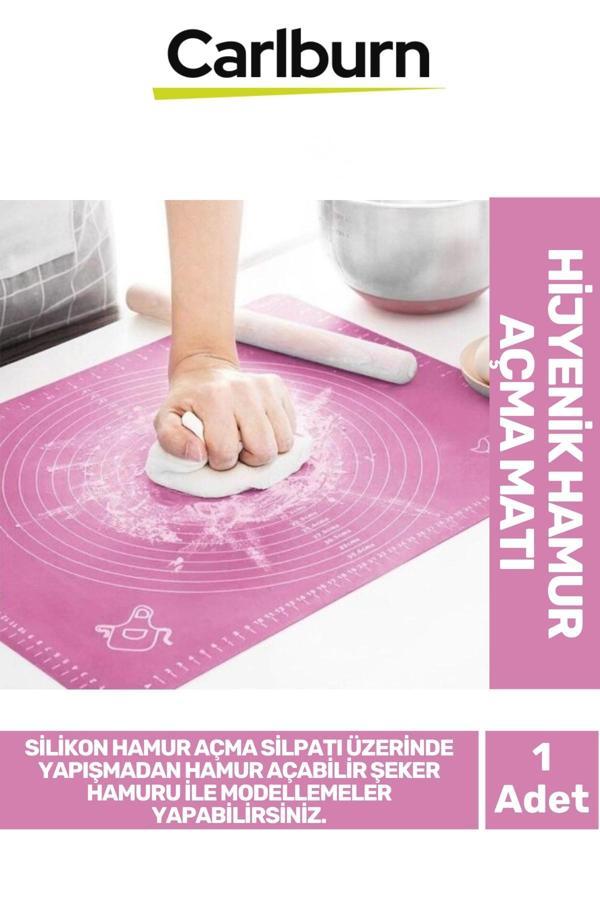 Özel Üretim Hijyenik Pratik Ölçekli Gıda Uyumlu Silikon Kaymaz 50x40cm Hamur Açma Matı - Image 1