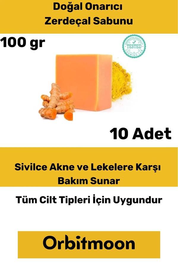 Özel Üretim Doğal El Yüz Saç Vücut Güzel Koku Leke Karşıtı Orijinal Zerdeçal Ekstraktı Sabun 10 Adet - Image 1