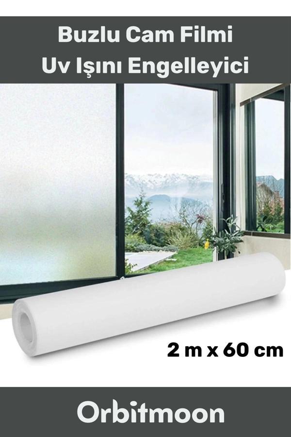 Premium Seri İz Bırakmaz İç GöstermeZ Yapışkan UV Engelleyici Buzlu Cam Filmi 2 Metre x 60 Cm - Image 1