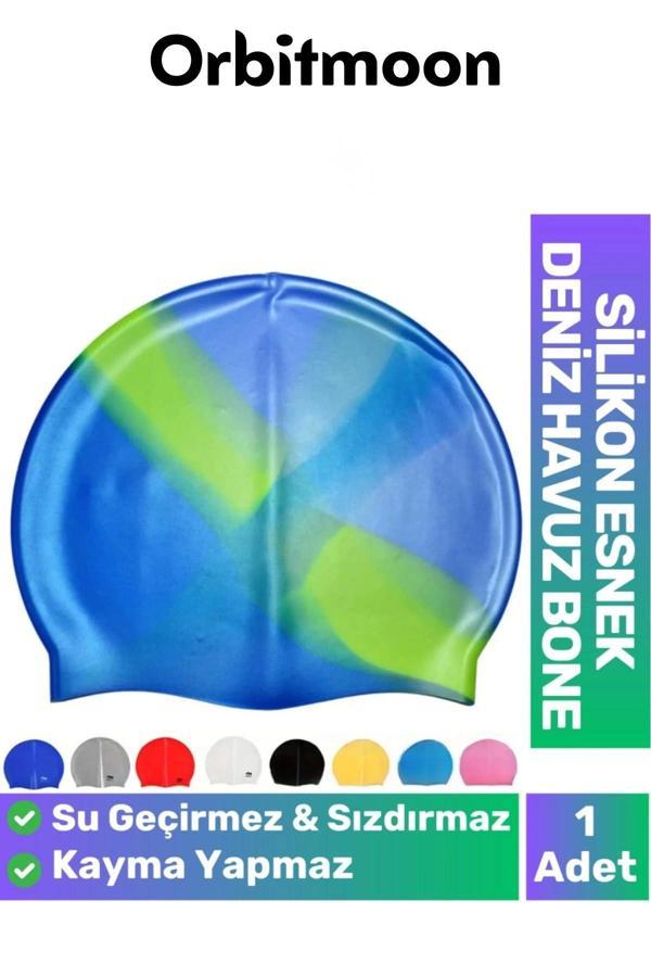 Premium Seri Su Geçirmez Sızdırmaz Kaymaz Silikon Yüzücü Elastik Yüzme Şapkası Havuz Deniz Bonesi - Image 1