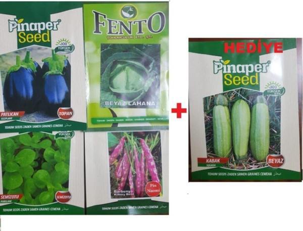 Pinaper Seed Barbunya Tohumu -Semizotu Tohumu-Patlıcan Tohumu -Beyaz Lahana Tohumu - Image 1
