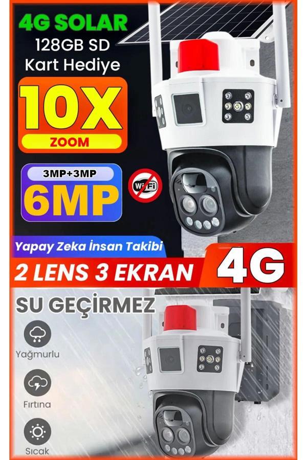 Radex Zoom O-Kam Pro Yazılım 10X Zoom 6.0 Mp 4G Solar Ptz Kamera (Çift Lens) Rx-584G - Image 1
