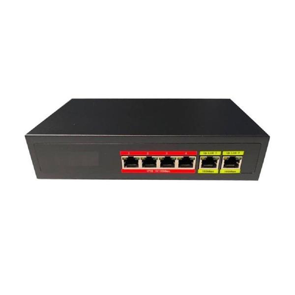 4 Port Poe+ 10-100 Mbps 2 Port 10-100 Uplink POE Switch  - Image 1