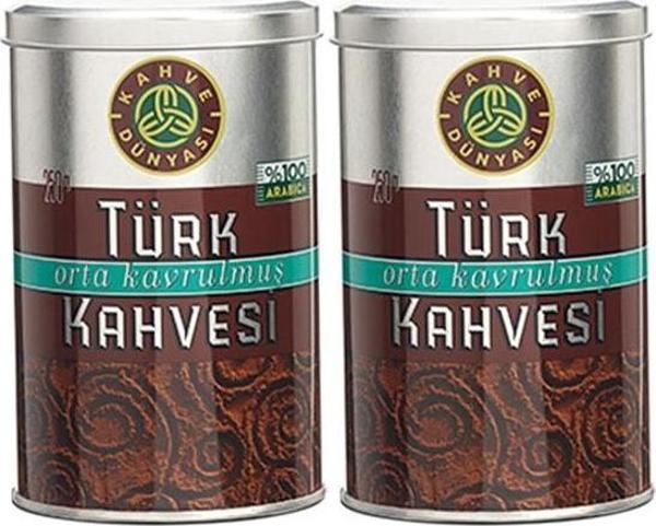 Kahve Dünyası Orta Kavrulmuş Teneke Kutu Türk Kahvesi 250 gr 2'li - Image 1