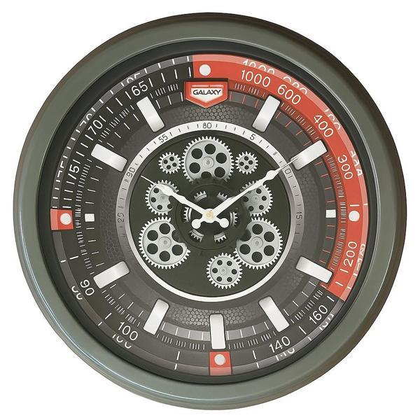 Galaxy Premium Sport Serisi Metal Çarklı Duvar Saati 60 CM Gri - Image 1