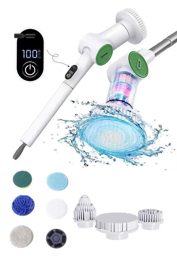 K500 Çok Amaçlı Şarjlı Elektrikli Temizlik Fırçası – Uzayabilir Gövde, Zengin Başlık Seti, IPX6 Su Geçirmezlik - Image 1