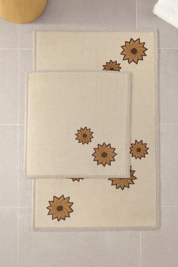 Banyo 2li Paspas Takımı Yıldız Bej 60x100 - Image 1