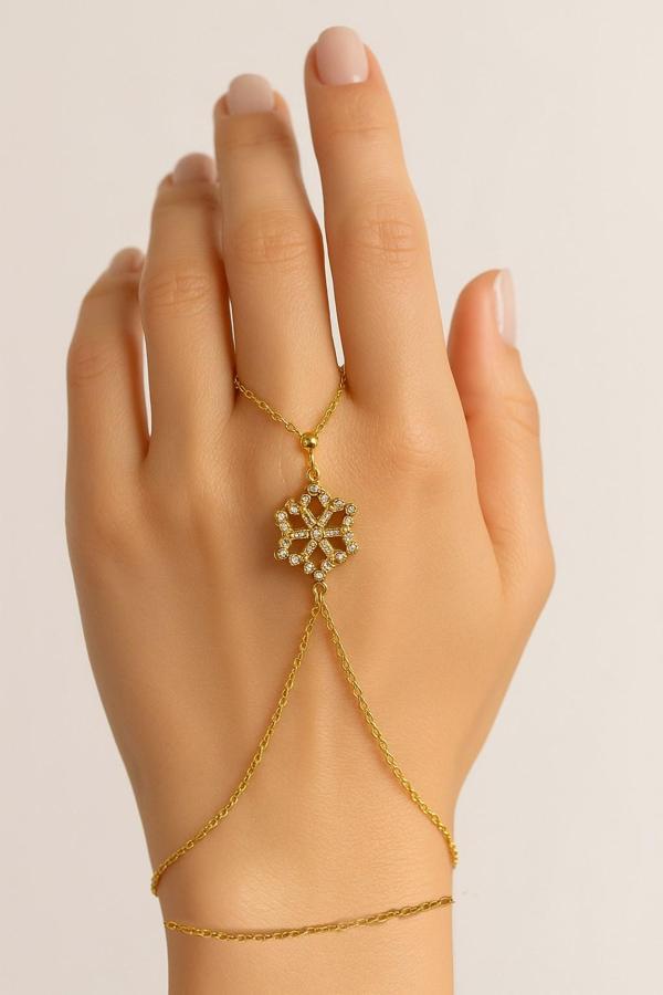 Altın Renk Kar Tanesi Çelik Şahmeran - 3572 - Image 1