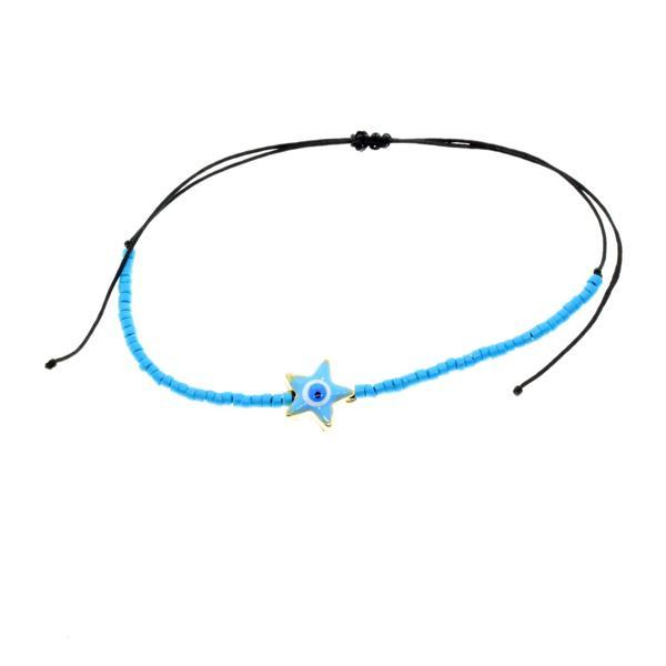 Altın Renk Turkuaz Yıldız Mineli Model Miyuki Bileklik - 2951 - Image 1