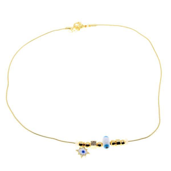 Altın Renk Beyaz Güneş Pandora Model Zirkon Kolye  - 2983 - Image 1