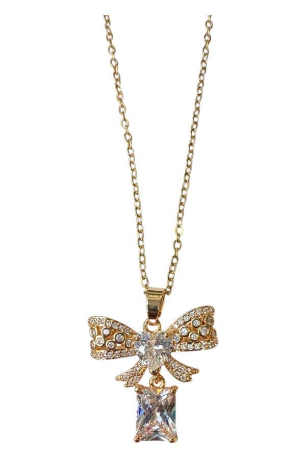 Altın Renk Sallantılı Fiyonk Sf Zincir Çelik Kolye - 3650 - Image 1