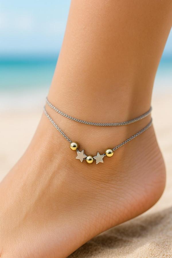 Gümüş Renk Asansör Sf Küre Yıldız Küre Yıldız Küre Çelik Halhal - 3468 - Image 1