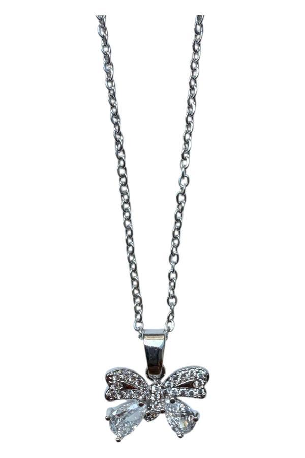 Gümüş Renk Fiyonk Sf Zincir Çelik Kolye - 3658 - Image 1