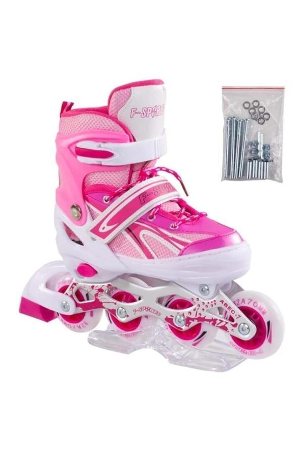 Berattoys Işıklı Paten Silikon Teker Metal Gövde 2+1 Ve 2+2  Ayarlanabilir Çocuk Pateni - Image 1