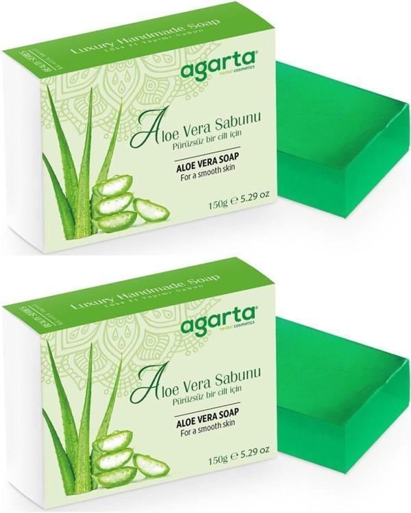Agarta El Yapımı Doğal Sabun 150GR Aloe Vera (2 Li Set) - Image 1
