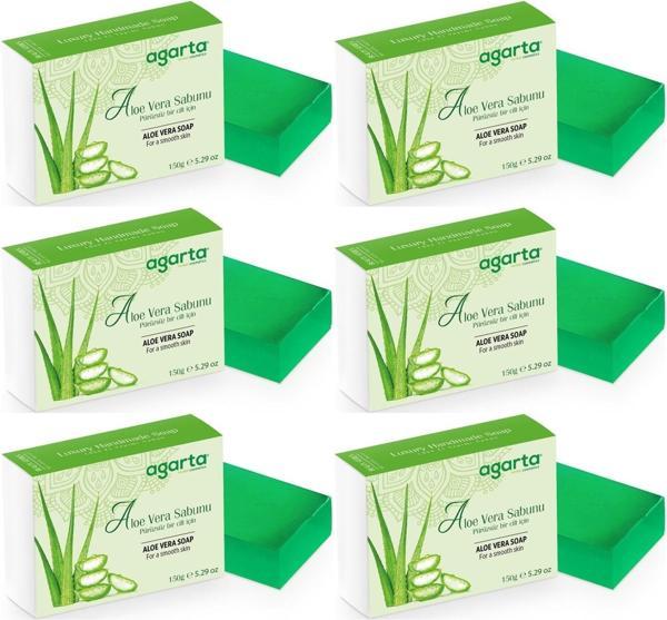 Agarta El Yapımı Doğal Sabun 150GR Aloe Vera (6 Lı Set) - Image 1