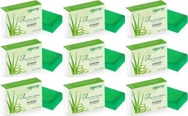 Agarta El Yapımı Doğal Sabun 150GR Aloe Vera (9 Lu Set) - Image 1