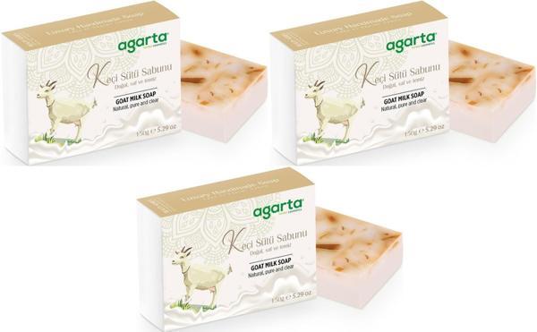 Agarta El Yapımı Doğal Sabun 150GR Keçi Sütü (3 Lü Set) - Image 1